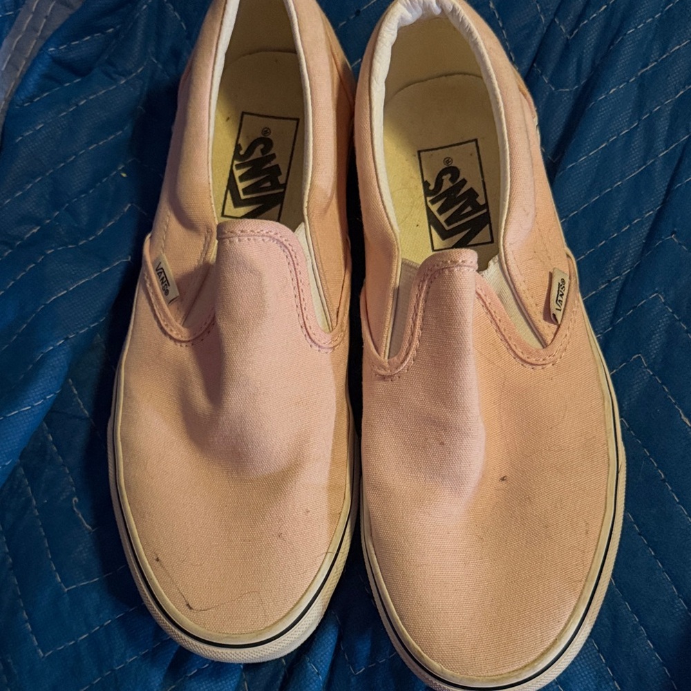 Vans Slip-On Canvas Sneakers in Pale Pink